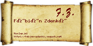 Fábián Zdenkó névjegykártya